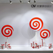 OM original mall scene layout shop wave board Sugar Mei Chen ornaments New Year childrens clothing store window decoration props