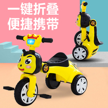 Childrens tricycle bicycle foldable music lights 1-2 a 3-4 year old baby bicycle children toy car