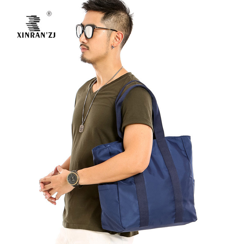 Simple large capacity simple shopping bag light handbag bag recreational travel male large bag bag