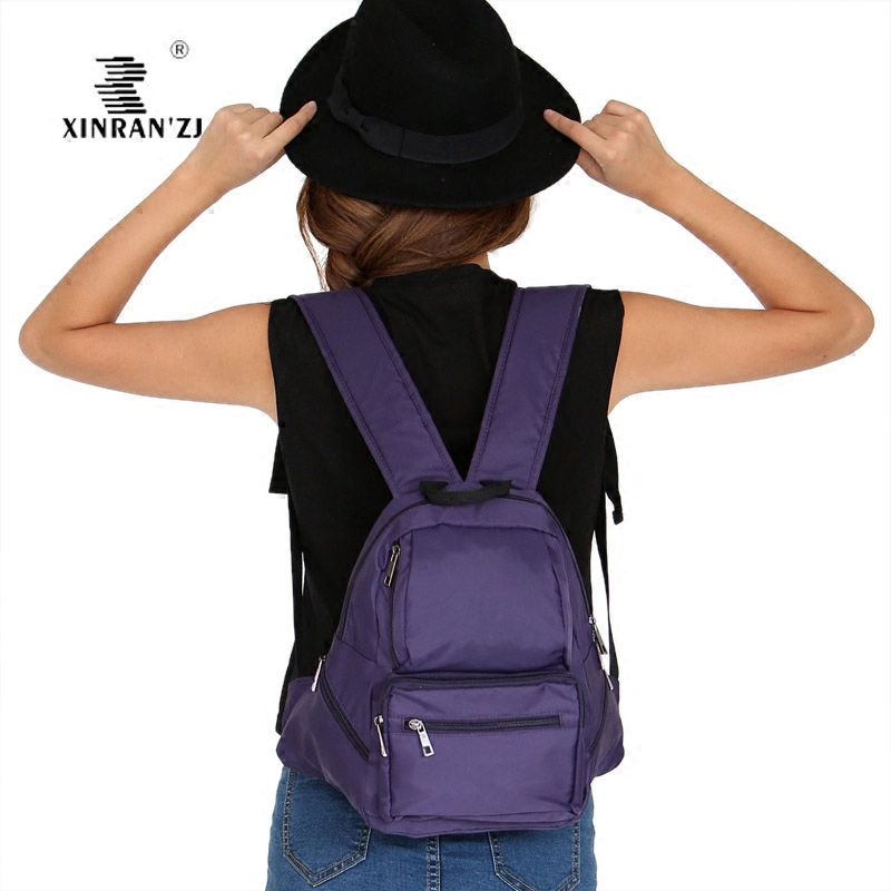 XINRAN ' ZJ multi-pocket light double shoulder bag widening shoulder strap waterproof travel carry damp and light women's bag