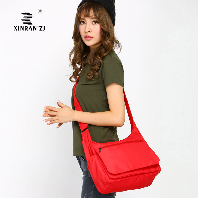 XINRAN ' ZJ multipocket multi-layer diagonal satchel nylon waterproof single shoulder satchel light waterproof carry-on woman bag
