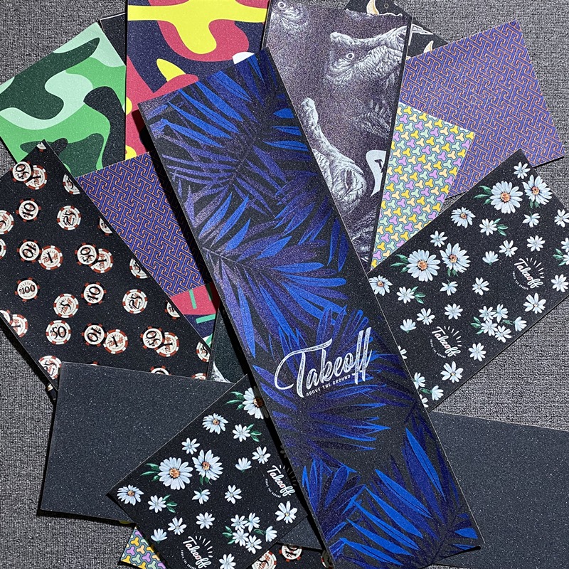 Skateboard sandpaper cartoon anime color maven wear-resistant coarse and fine sand pore double warp professional sandpaper takeoff