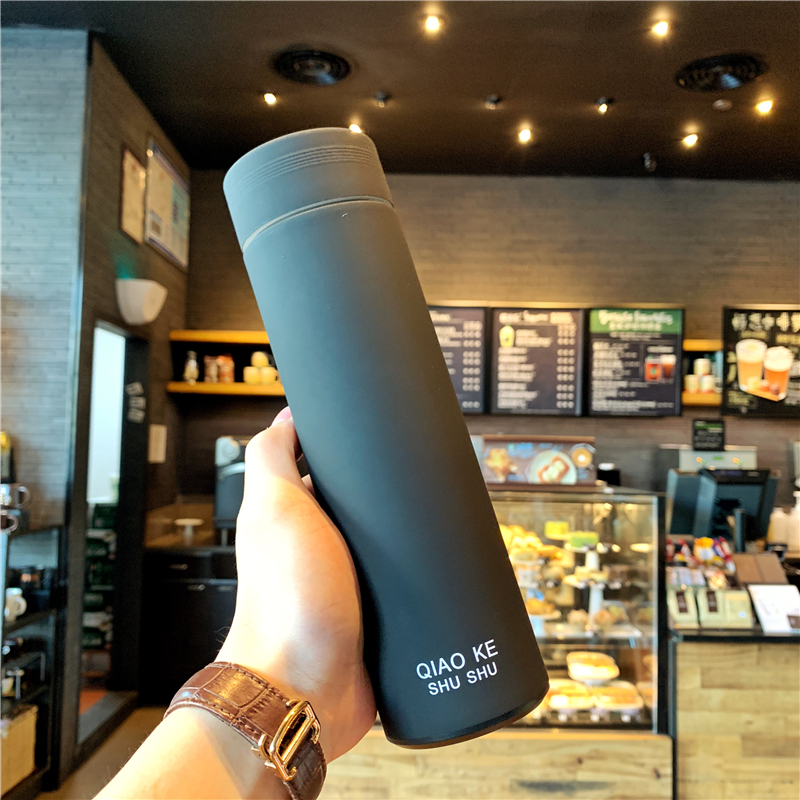 Phiên bản tiếng Hàn của cốc màu đơn giản nữ màu đỏ in lưới nam sinh viên dung lượng lớn xách tay tươi sáng đôi cốc nước - Tách bình giữ nhiệt cho bé