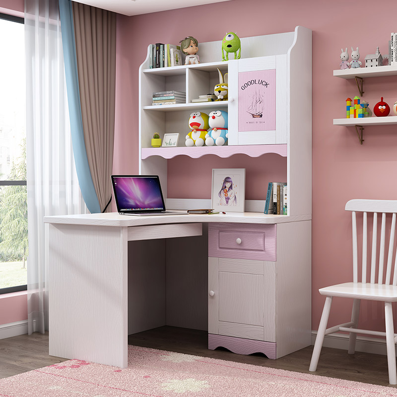 Children's desk writing desk for study desk and solid wood bookcase desk combined teenage students desk computer desk