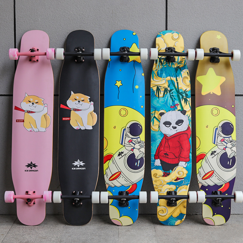 Long board surface wood snow wood poison magician Peacock fish gappy dance board men and women first school dancing flat flower skateboard