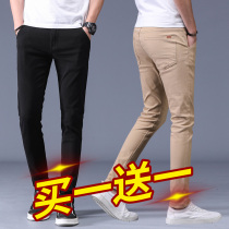 Spring new mens casual trousers Korean slim feet stretch casual pants trendy fashion mens pants