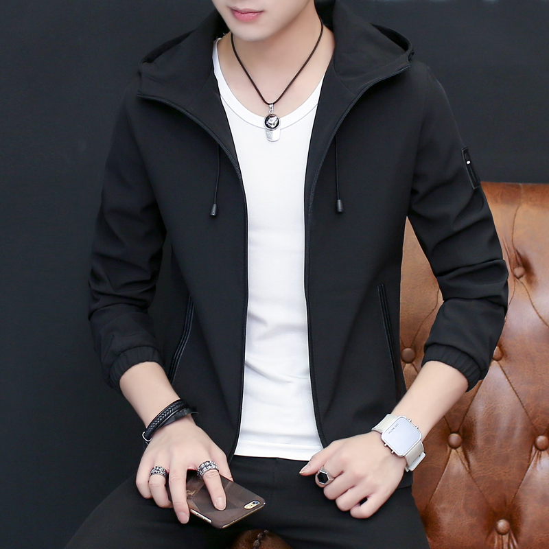 Spring and autumn 2022 new men's hooded jacket jacket youth Korean version trend slim casual shirt clothes men's clothing