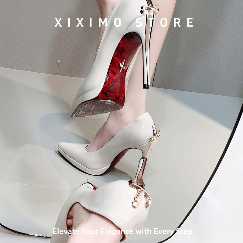 Waterproof Platform High-Heeled Shoes for Women 2026 New Style Stiletto Heels Sexy Red Bottom Pointed Toe Shoes