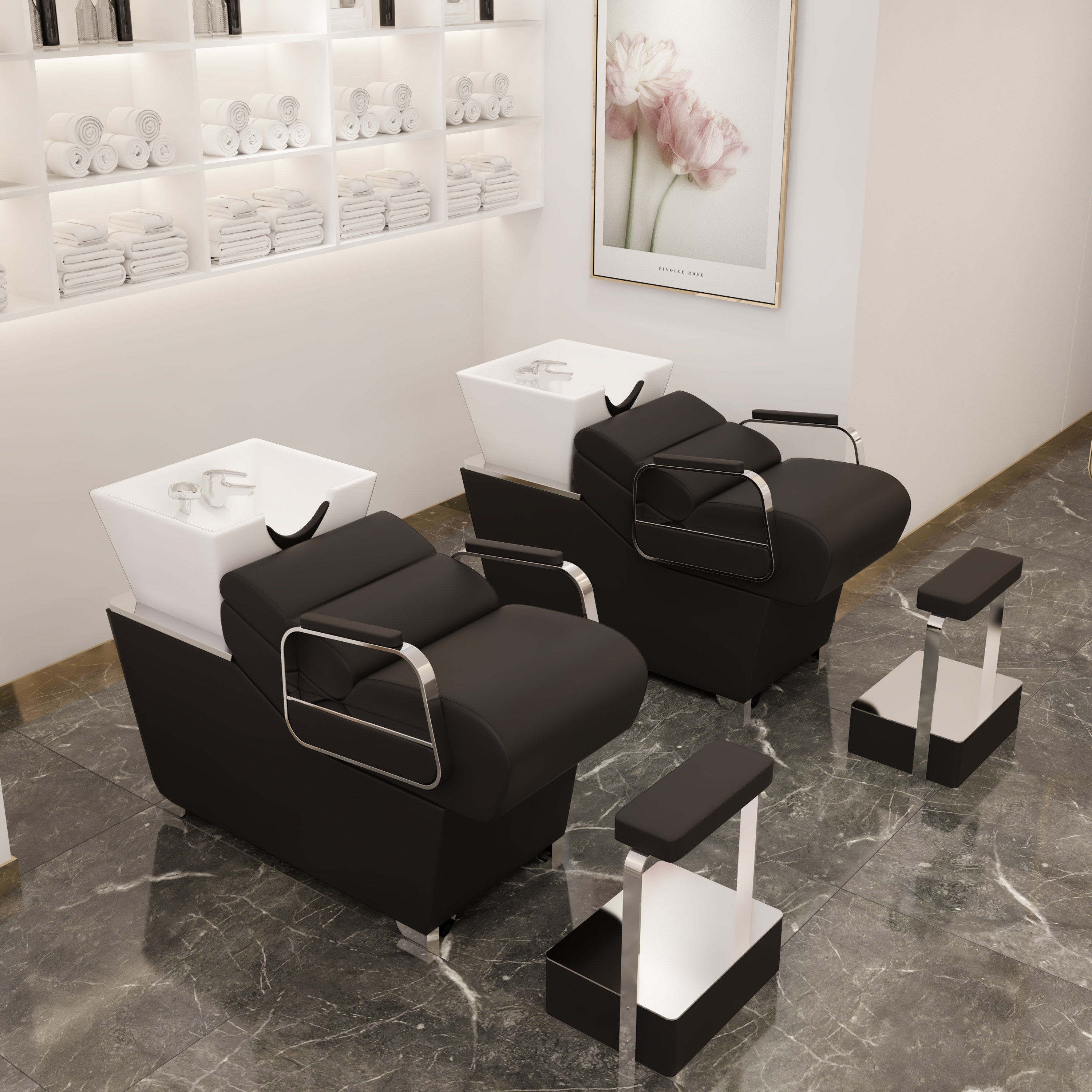 Barber shop net red hair wash bed sitting hair salon flush bed high-end fashion simple semi-lying hair wash bed