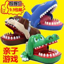 Boring artifact tricky creative decompression scary crocodile toy electric King small teeth bite fingers carefully