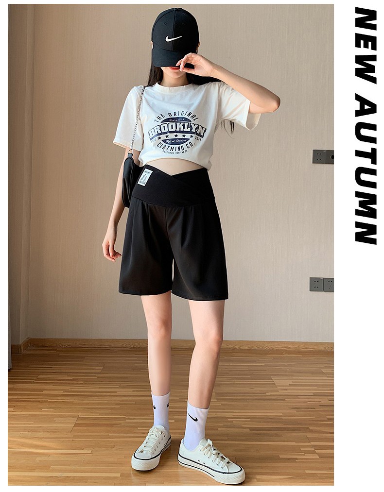 Summer Large Size Low Waist Suit Half Length Pregnant Women's Pants — 15