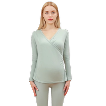 Maternity autumn clothes and autumn pants set postpartum breastfeeding pregnancy pajamas pure cotton thermal underwear base layer confinement clothes autumn and winter