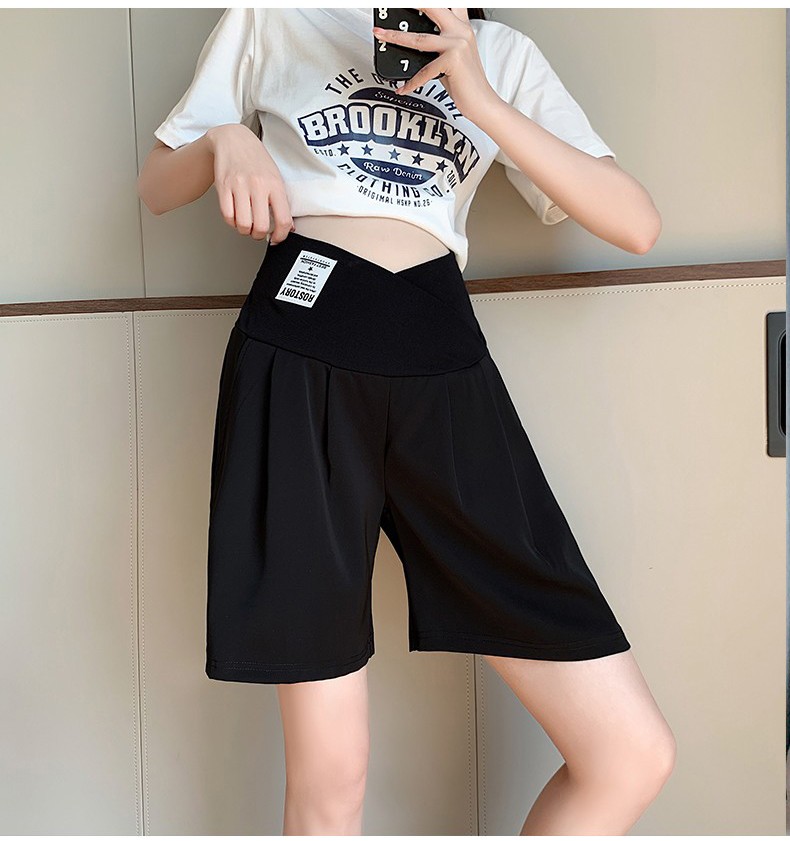 Summer Large Size Low Waist Suit Half Length Pregnant Women's Pants — 16