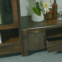 Chinese walnut color black gold color combination TV cabinet telescopic floor cabinet Short View Hall living room locker solid wood home H