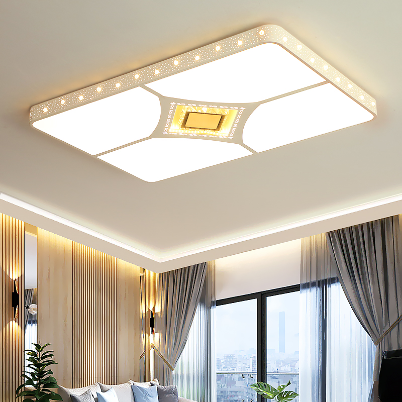 Lamps Living Room Lights Simple Modern Atmospheric Smart Remote Control Dimming Pendant Hall Living Room Lights LED Ceiling Lights Rectangular