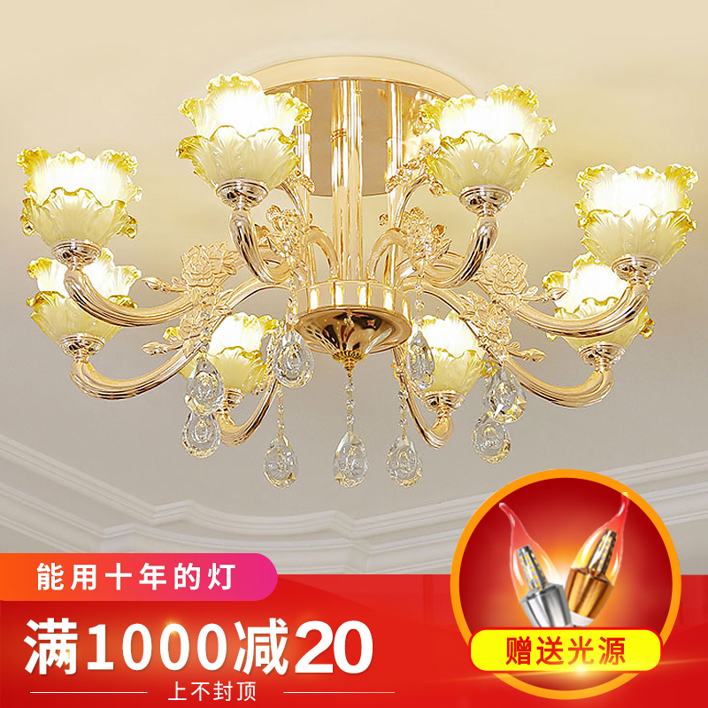 European living room dining room chandelier Creative personality Modern simple Nordic crystal chandelier Bedroom lamps Atmospheric household