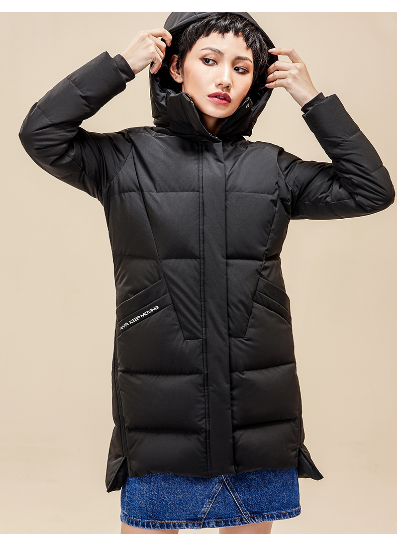 Anta down jacket nữ 2019 mùa đông xu hướng mới dày ấm màu rắn xuống áo khoác 96836113 - Thể thao xuống áo khoác áo khoác lông vũ adidas