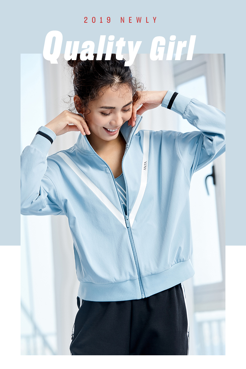 ANTA / Anta áo khoác nữ 2019 xuân mới thoải mái thả lỏng cổ áo khoác thể thao nước triều 16917640K - Áo khoác thể thao / áo khoác áo khoác nỉ lining