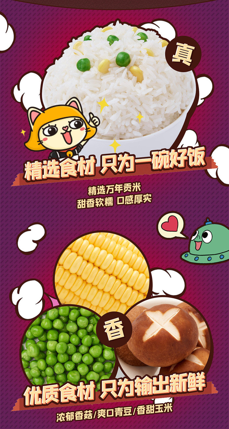 海福盛 台式卤肉/菌菇肥牛 FD冻干自热米饭 125g 图2