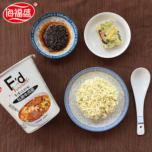 海福盛 FD冻干非油炸 私房/酸菜/香辣牛肉面 方便面 72g*6桶 聚划算+天猫优惠券折后￥22.9包邮（￥32.9-10）