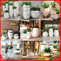 Fiberglass diamond-shaped combination flower pots outdoor square floor-standing large vases shopping malls hotel display flower utensils creative flower bowls