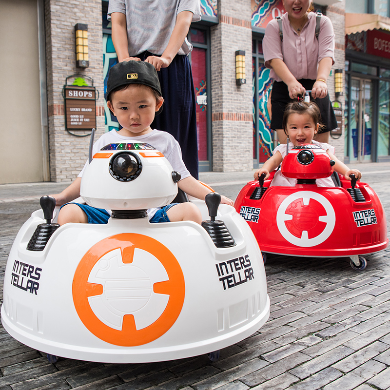 Charging baby children's electric car Four-wheeled bumper car Indoor swing car Children's motorcycle toy car with push rod can sit