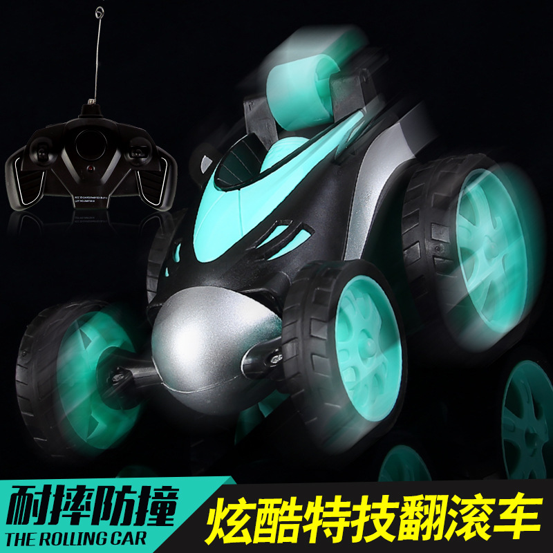 Children's four-wheel drive racing car wireless remote control tumbling stunt car dump truck boy toddler toy car 2-6 years old