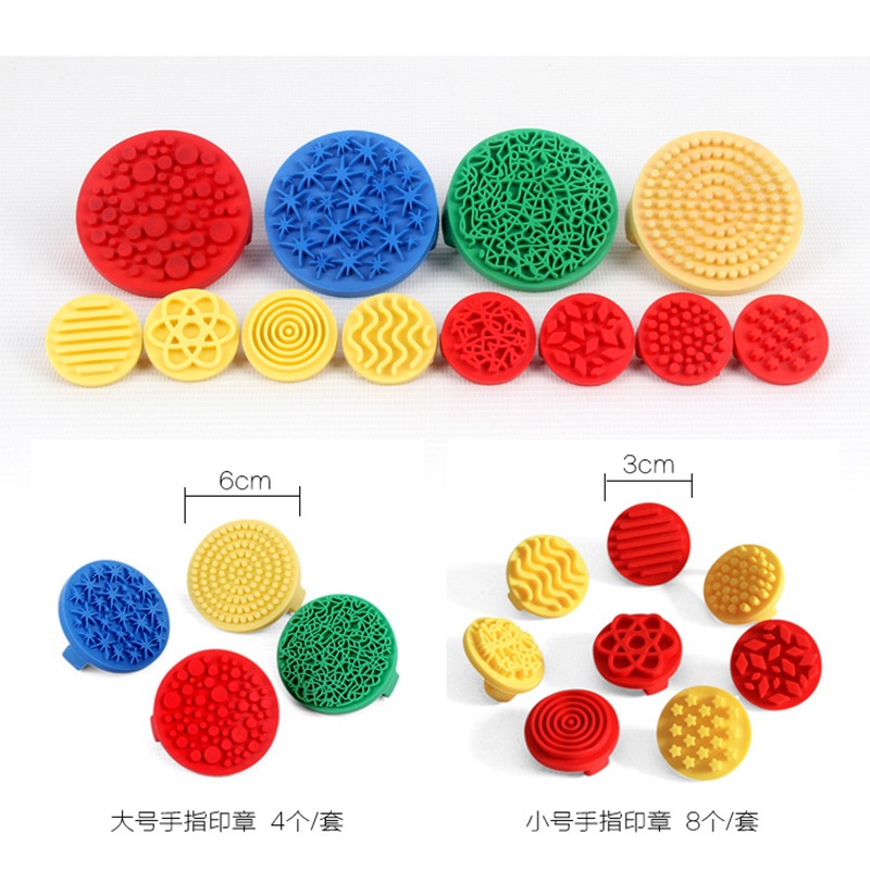 Children's finger palm seals Diy graffiti Tuo print stamps Kindergarten Fine Art Painting Plastic Creative Seal