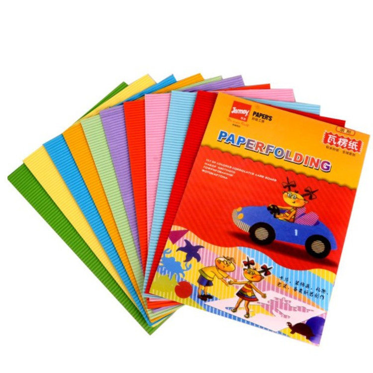 10 color A4 color corrugated paper wavy paper children's DIY paper-cut art paper kindergarten handmade materials 10 sheets