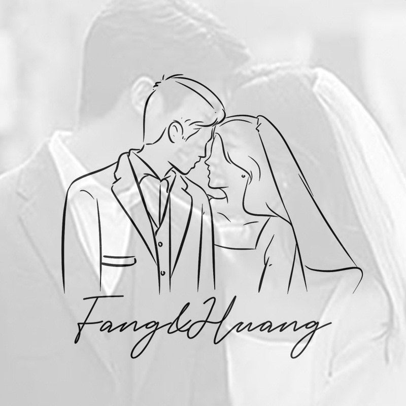 Wedding Logo Design Wedding please post custom line profile Wedding Dress Photo Hand-painted Minimalist Stroke Realistic Avatar Cut
