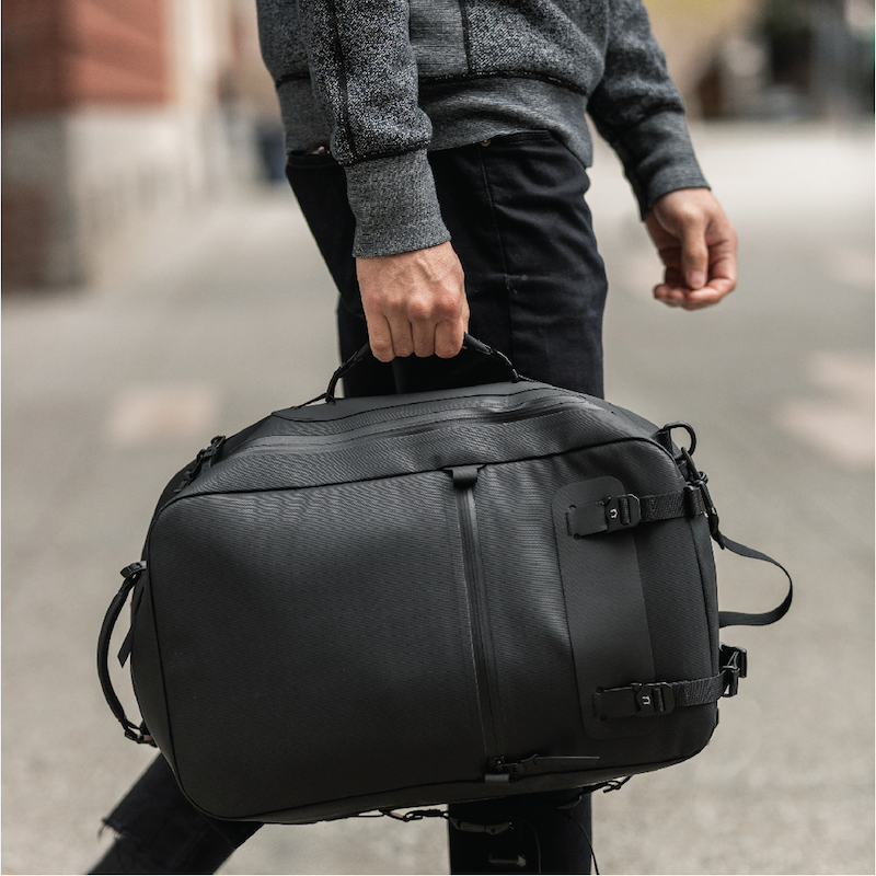 American Black Ember Forge waterproof IPX6 multifunctional commuter backpack handlebar strap