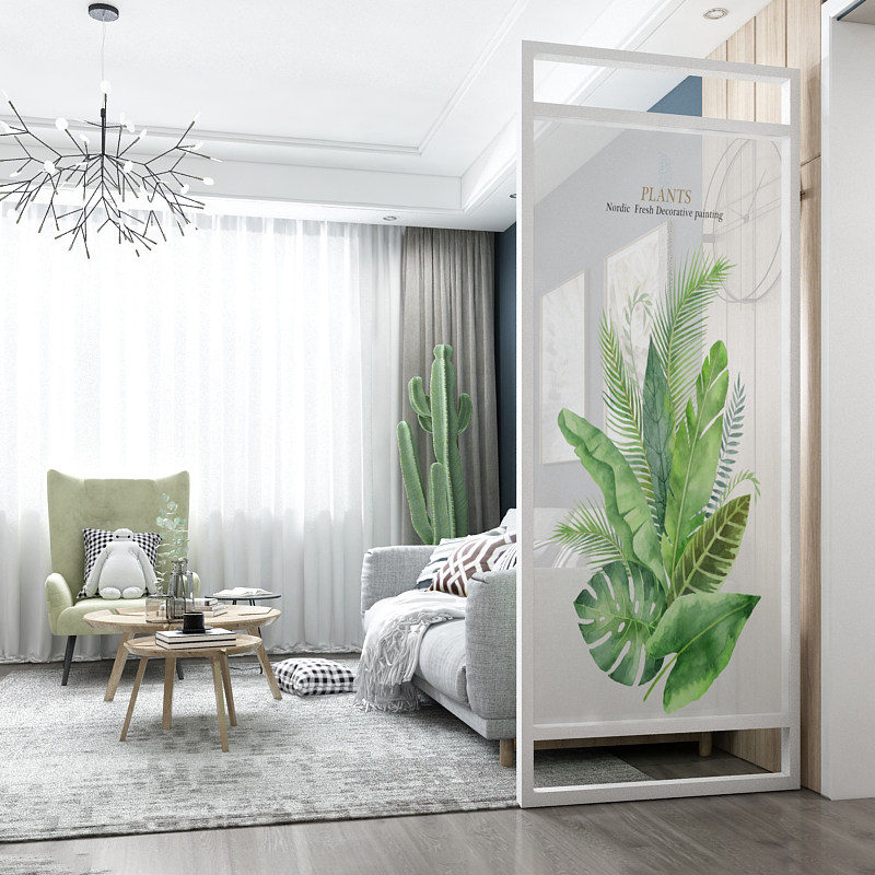 Nordic style light and extravagant screen partition entrance minimalist modern living room bezel shielded solid wood into the door Xuanguan seat screen