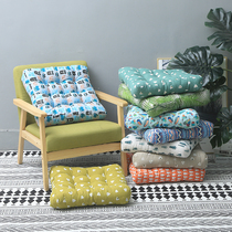 Floor balcony butt mat square cotton linen cushion thickened futon chair height mat tatami bay window Japanese beauty