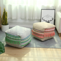 Hand-removed cushion leather simple Nordic modern pastoral foot stool sofa stool low stool