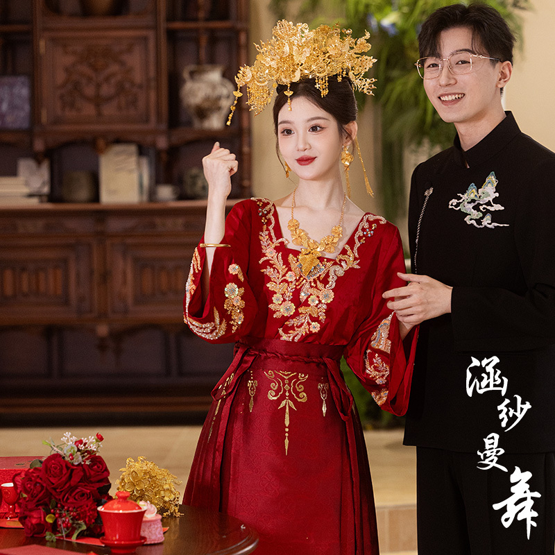 Mamian Skirt Red 2026 New Style Wedding Hanfu Bride Toasting Dress Petite National Style Engagement Dress