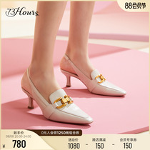 73 Hours womens shoes Dion summer pure metal chain behind the empty antique heels sandals