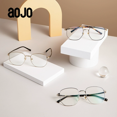 aojo Стакан Металл 0 градусов против легкого излучения легкого лечения AJ502FF801 Полноугольная рама полигона мужская и женская рама зеркала