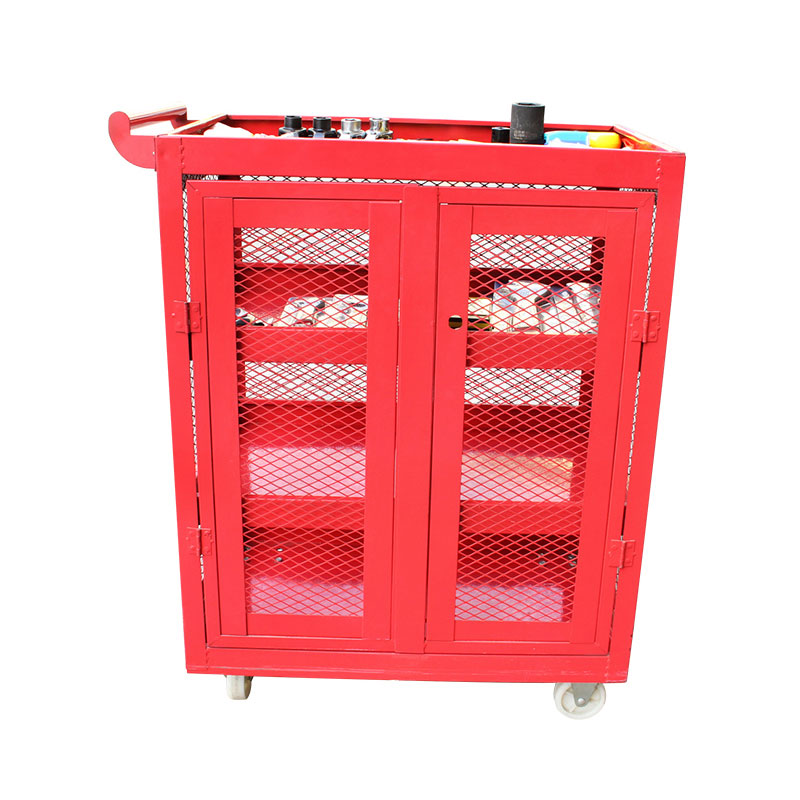 Tool cart Large capacity three-layer parts containing trolley hardware box with door thickened muted multifunctional placing shelf