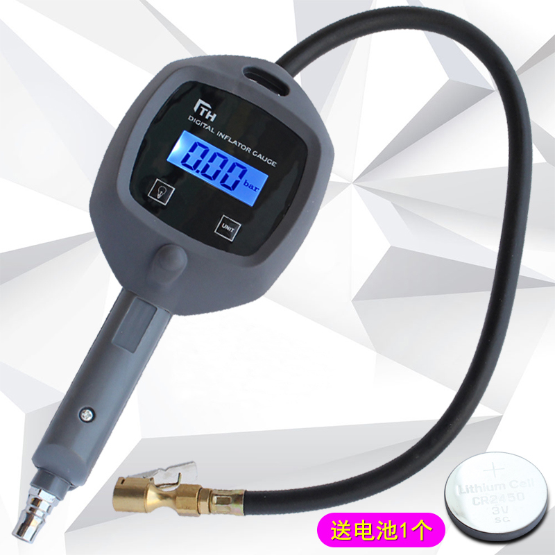 High precision digital display electronic LCD digital handheld electronic tire pressure gauge car tire inflatable gauge inflating muzzle