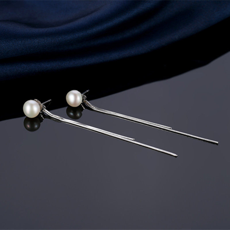 Sterling silver stud earrings 2021 new fashion pearl earrings female stream su earrings necklace long version temperament retro personality net red earrings