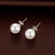 99 feet silver sterling silver stud earrings women artificial pearl temperament Korean personality wild simple sleep without picking earrings