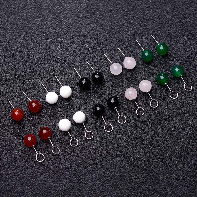 99 sterling silver earrings for girls with ear piercing earbone nails sun green earrings 2023 new hot style high-end earrings