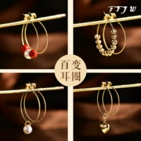 Японские серьги, эластичные модные аксессуары, T056, золото 750 пробы, DIY, простой и элегантный дизайн, подарок на день рождения