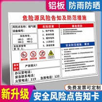 Hazard source risk factory production workshop Post safety risk point notice card reminder sign warning sign power distribution room stamping warehouse air compressor driving mechanical damage customization