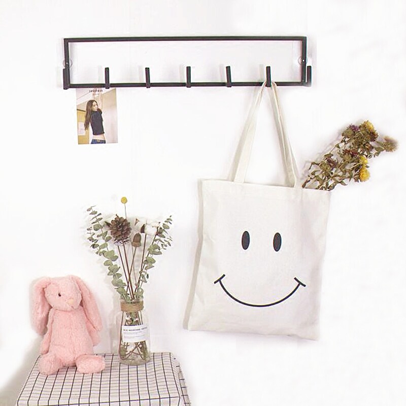 Creative porch wrought iron wall hanger ins minimalist black hook bag key hanger wall hanging coat hook