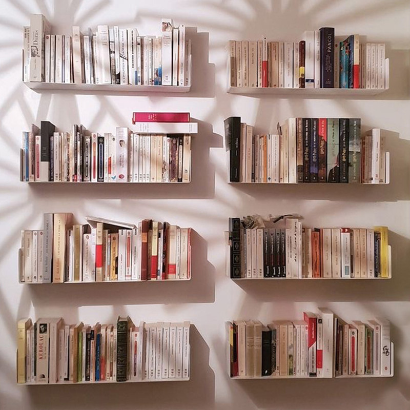 Sky Bookshelf Wall Living Room Decoration Rack Bedroom Bookcase Wall-mounted Metal Separator Creative Wall Shelf