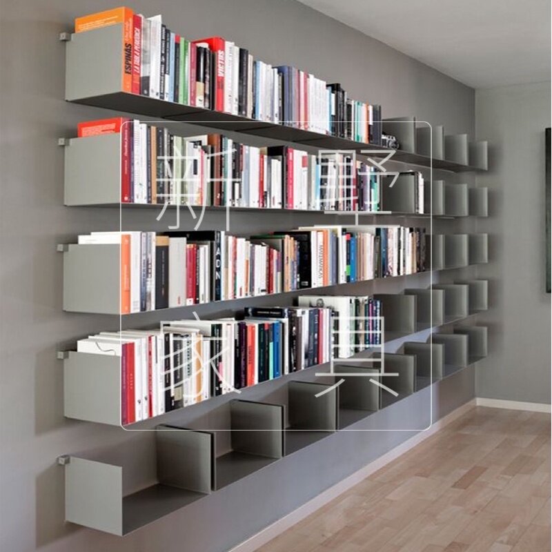 Bookshelf bookcase Wall shelf Wall-mounted bedroom wall decoration Multi-layer creative partition Metal partition shelf