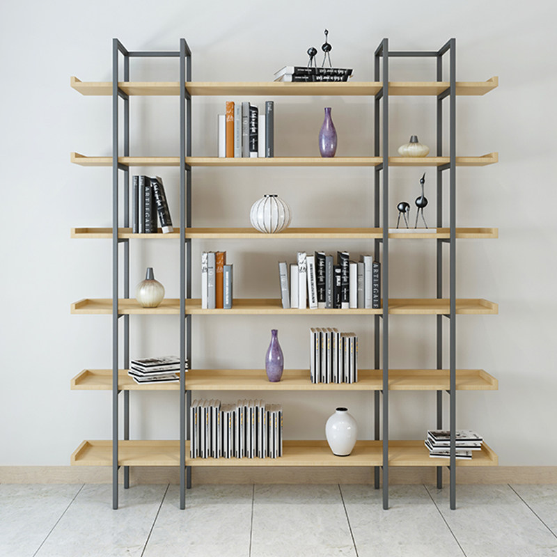 ins bookshelf floor rack multi-layer shelf living room bookcase combination rack storage wrought iron display shelf