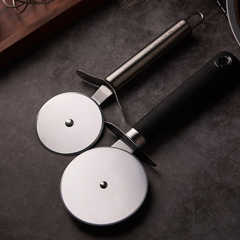 Baking Tools Stainless Steel Pizza Wheel Knife Pizza Cutter Single Wheel Pizza Knife Pizza Slicing Knife Single Wheel Knife