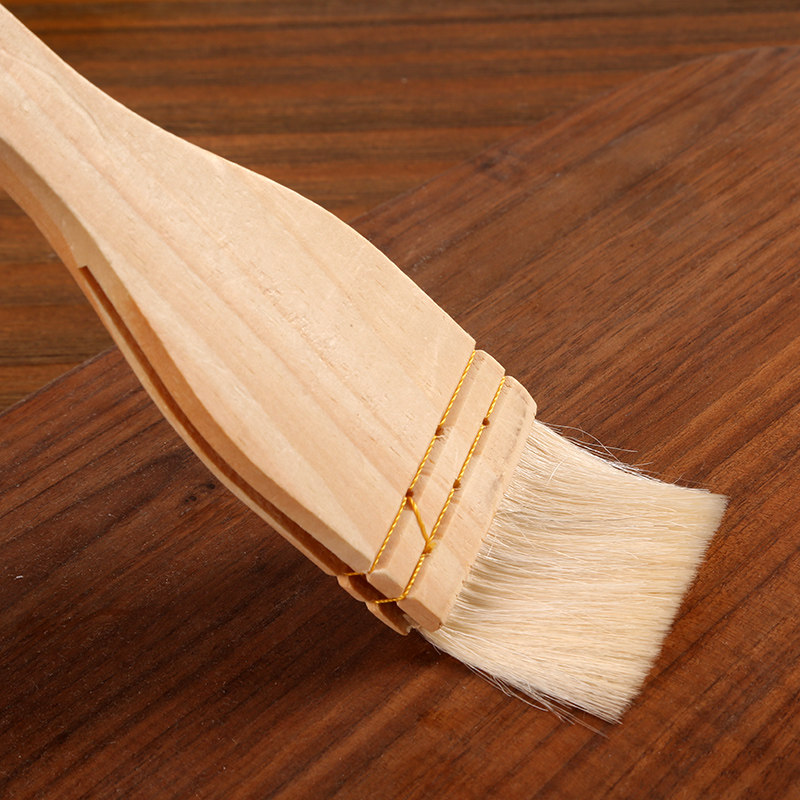 Wooden Handle Wool Brush Egg Liquid Mooncake Brush Pizza Brush Soft Bristle Food Brush Large, Medium, Small Baking Tools